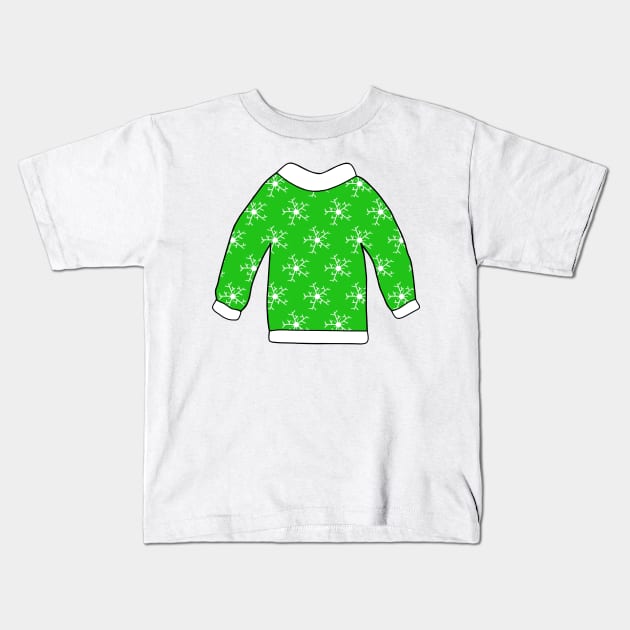 Green Ugly Holiday Sweater Kids T-Shirt by SartorisArt1